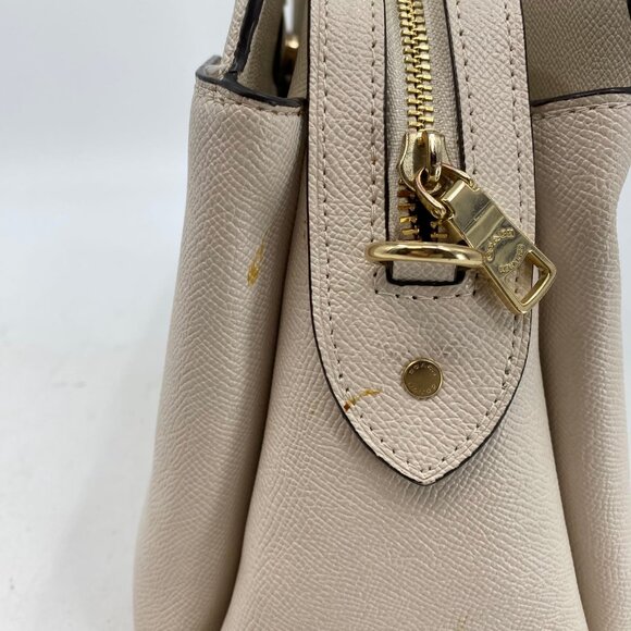 Coach Beige Leather Top Handle Shoulder Bag | Classic Style - Picture 9 of 10